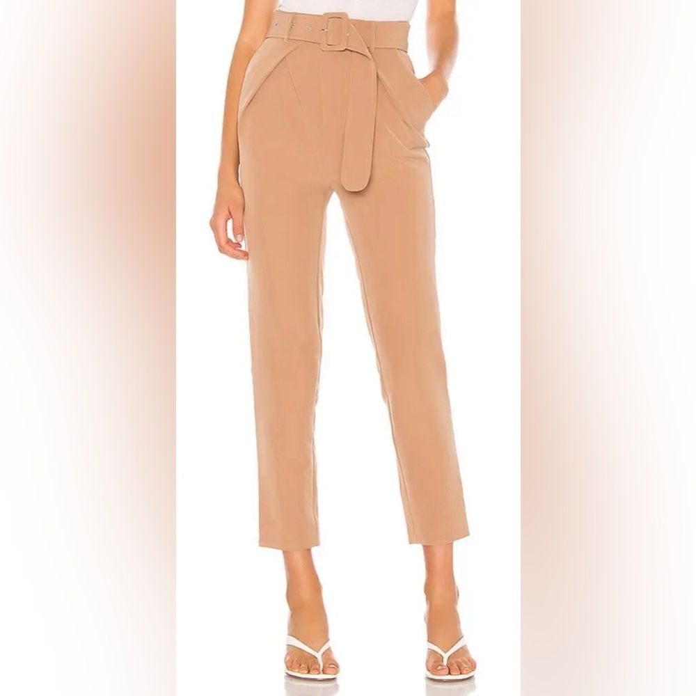 NWOT Camila Coelho High-Waist Straight-Leg Pants in Camel size M